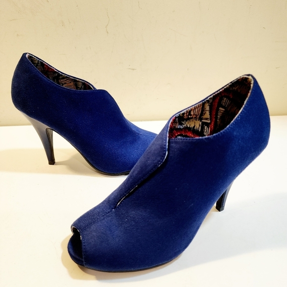 Christian Siriano Elegant Blue Peep-Toe Heels size 6.5 - Picture 3 of 14